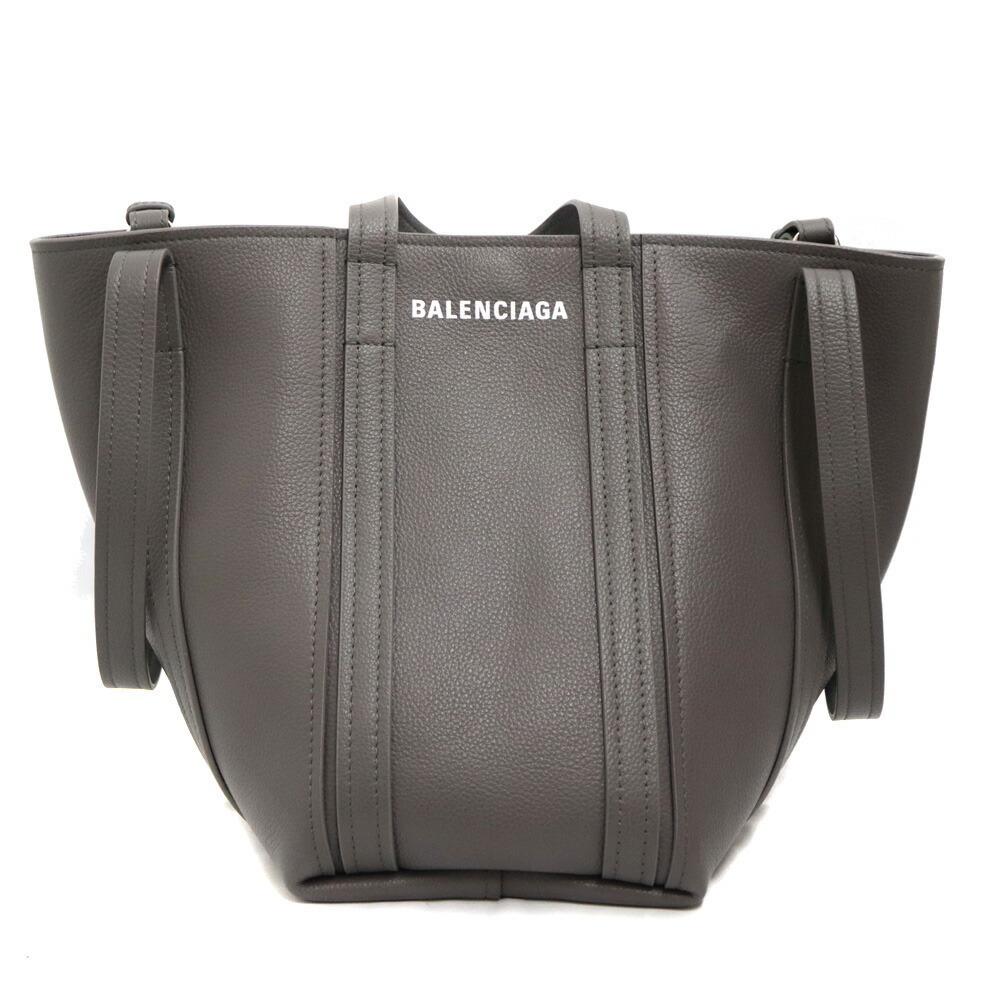 Balenciaga North South Leather 2Way Shoulder Bag Gray